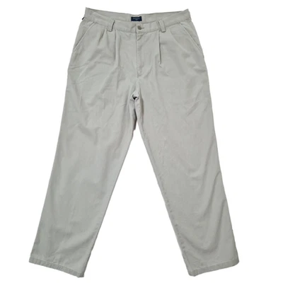 Pantalones chinos Dockers para hombre 34x30 * gris claro plisado recto sarga ... - Imagen 1 de 4
