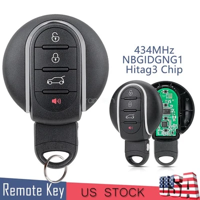 Chave de carro inteligente 4 botões Prox controle remoto fob para Mini Cooper 2014 2015 2016 2017 2018 - Imagem 1 de 4