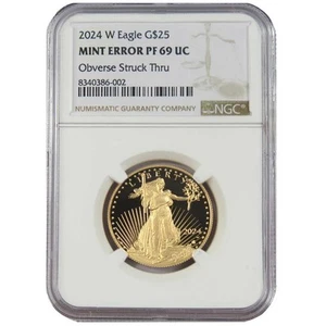 2024-W Proof $25 American Gold Eagle 1/2 oz NGC PF69UC Mint Error - Picture 1 of 3