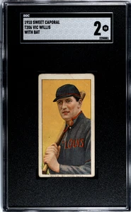 1910 Sweet Caporal (T206) Vic Willis With Bat SGC 2 - Picture 1 of 2