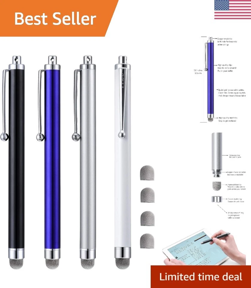 超灵敏触摸屏手写笔,4 件,5 英寸带额外提示 - 礼品就绪 — 第 1/4 张图片