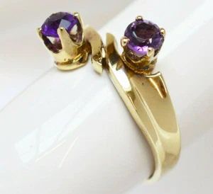 Anillo de mujer Toi et moi 8 quilates 333 oro 2,55 g amatista oro amarillo talla 53 - Imagen 1 de 2