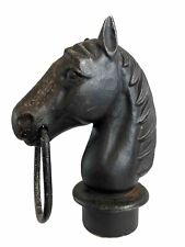 Cast Iron Horse Head Hitching Post Tie Down Fence Top Vintage 9.75”