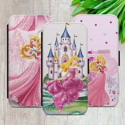 PRINCESS AURORA FLIP CASE FOR IPHONE SAMSUNG HUAWEI BEAUTY WALLET PHONE COVER - Image 1 of 4