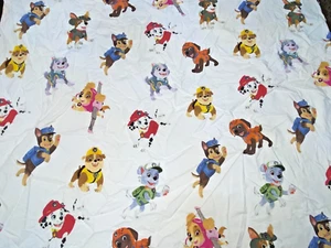 M9 !WOW! Pottery Barn Kids PAW PATROL Flat/Top Crib Toddler Bed Sheet {Fabric} - Picture 1 of 5