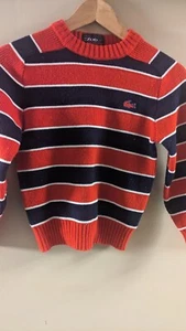 Vintage IZOD Lacoste J.G. Red Blue Strip Arcylic Sweater Youth Size 10 - Picture 1 of 6