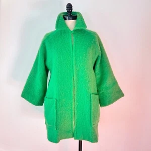 KELLY Apple GREEN 1960’s 60s Vintage Mohair Wool Emily Wetherby Coat Jacket M L - Picture 1 of 20
