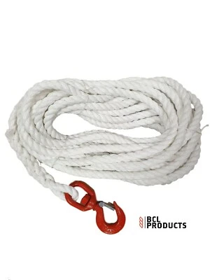 18mm Gin Wheel Rope With Swivel Hook - Scaffolding - Staple Spun Polypropylene  - Image 1 of 4