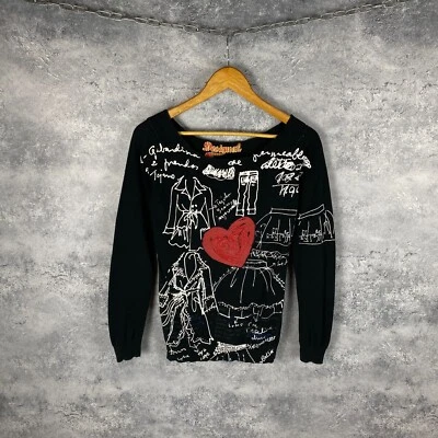 Desigual Sweater Women's Size M Black Long Sleeve ` - Image 1 of 4