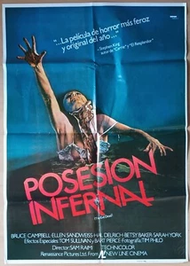 The Evil Dead ORIGINAL Spanish '83 POSTER Sam Raimi cult classic zombie girl art - Picture 1 of 2