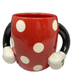 Taza de café de cerámica Minnie Mouse de la galería Disney manijas de doble brazo rojo - Imagen 1 de 9