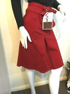 Womens Red Smart Skirt By GIANFRANCO FERRE Designer Knee Length Waist 29” - Picture 1 of 8