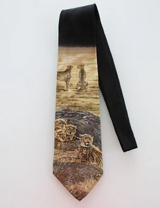 Corbata de seda vintage/primeros para hombre Endangered Species - Imagen 1 de 4