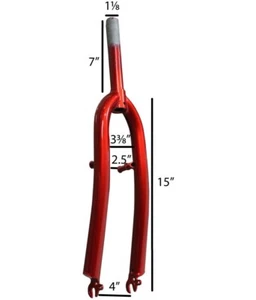 26" MTB Bicycle Fork 1-1/8" Threadless Steel MTB Fork Pull Brake Beach Cruiser - Picture 1 of 13