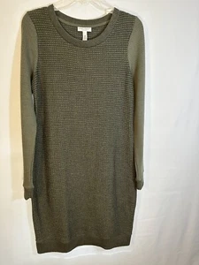 Liz Lange Maternity Size S Petite Long Sleeve Olive Green Knit Sweater Dress - Picture 1 of 8