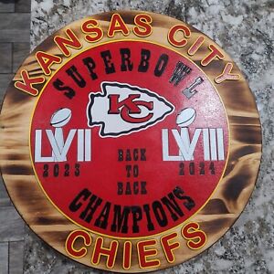15" Handmade Kansas City Chiefs Superbowl Champions Wall Sign