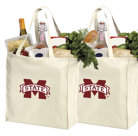 MSU Reusable Shopping Tote 2pc Set Mississippi StateMOTHER'S DAY GIFT Cover