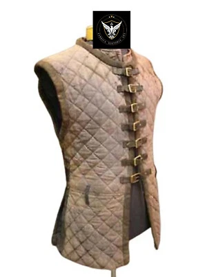 Gambesón medieval sin mangas, acolchado bajo armadura para protección corporal, mangas Foto 1 de 4