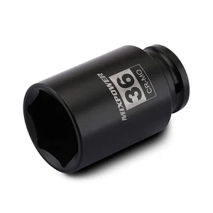 1/2" Drive Deep Impact Socket, CR-MO, 36 Mm, METRIC, 6 Point, Axle Nut Impact Gr - Picture 1 of 12