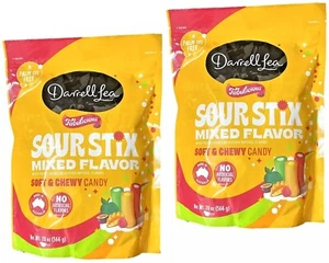 2er-Pack Darrell Lea fabelhafte saure gemischte Geschmacksrichtungen Stix weiche & zähe Süßigkeiten 20 Unzen - Bild 1 von 3
