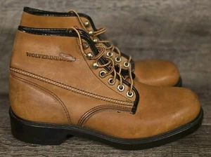 Herren Größe 8,5E Vintage Wolverine 3368 Hellbraun Arbeitsstiefel Hergestellt in den USA! Schneller Versand! - Bild 1 von 7