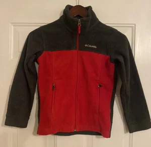 Columbia Kids Red & Gray Fleece Full Zip up Jacket Size S (8) - Picture 1 of 14
