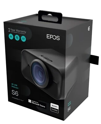 EPOS S6 Webcam 4K Dual Noise Cancellation Mics Light-Adaptive Recording NEW - Image 1 of 4