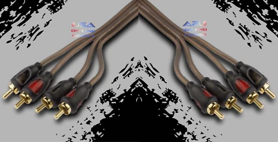 2 PCS 6FT CAR AUDIO RCA INTERCONNECT COPPER ULTRA FLEXIBLE CABLE HOME MARINE - Image 1 of 4