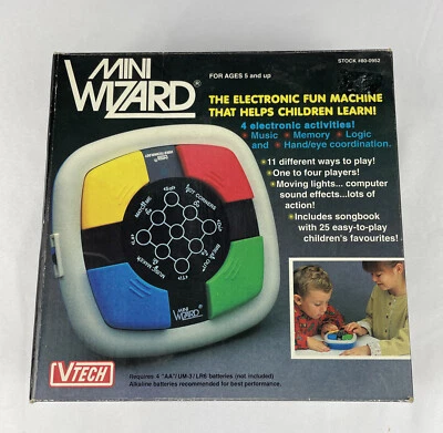 Vintage Vtech MINI WIZARD Simon Electronic Memory Handheld Game 1987 TESTED - Image 1 of 4