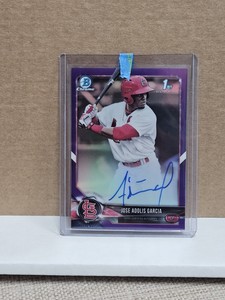 2018 1st Bowman Chrome Jose Adolis Garcia Auto 243/250 Purple Refractor RC