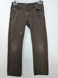 Levis 513 Pants Youth Kids Sz 10 Regular Brown Canvas Slim Straight Fit - Picture 1 of 9