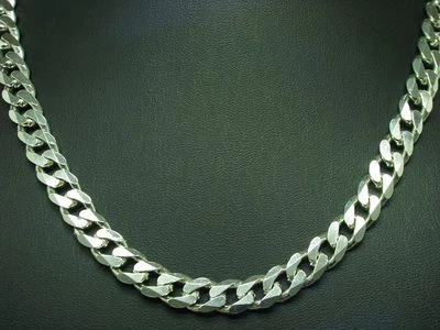 925 Argento Sterling Collana Maglia Grumetta / Vero Argento/46,8cm/57,7g - Immagine 1 di 3