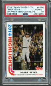 2020 Topps Transcendent Collection VIP Party /100 Derek Jeter #82TH PSA 10 HOF - Picture 1 of 2