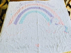 Bananafish Lightweight Cotton Receiving Blanket Rainbow Unicorn - Picture 1 of 8