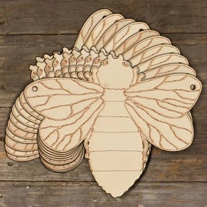 10x Wooden Bee Detailed Craft Shape 3mm Ply Insect Wildlife Insect - Picture 1 of 5
