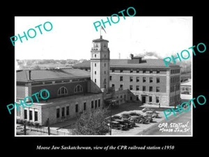 ANTIGUA FOTO HISTÓRICA 8x6 DE MANDÍBULA DE ALCE SASKATCHEWAN EL DEPÓSITO FERROVIARIO DE RCP c1950 - Imagen 1 de 1
