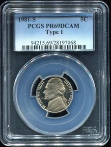 1981 S 5C Jefferson Nickel Type 1 PCGS PR69DCAM - Bild 1 von 2