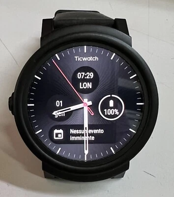 Smartwatch Mobvoi Ticwatch E Shadow Android Wear 2.0 + Moko base per ricarica - Immagine 1 di 4