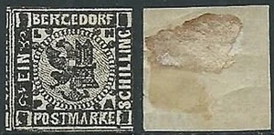 1861 GERMANIA ANTICHI STATI BERGEDORF 1 S MH * - W246 - Picture 1 of 1