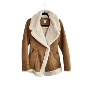 Cache womens S faux fur coat penny lane 70s 90s hippie sherpa lining - Picture 1 of 8