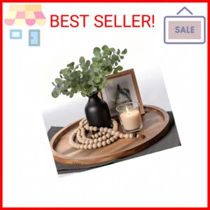 Round Wood Tray Made of Acacia Wood,Decorative Tray for Kitchen Dining Room Tabl - Picture 1 of 2