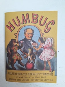 HUMBUG celebrating 200 years of P T Barnum small 15 x 11 cm New 40 page booklet - Picture 1 of 5