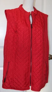 Weste 3X New Directions Curvy rot gesteppt Reißverschluss gefüttert Polyester - Bild 1 von 1