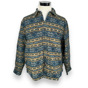 Pendleton Flannel Overshirt Shirt Jacket Shacket Mens XL Aztec Button Up Blue - Picture 1 of 11