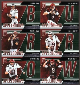2024 Panini Donruss Elite Joe Burrow Spellbound Green COMPLETE SET Bengals 35-40 - Picture 1 of 2