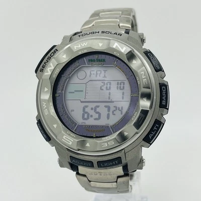 Casio Pro Trek Titanium Men's Tough Solar 10ATM 50mm Compass Watch PRW-2500T - image 1 of 4