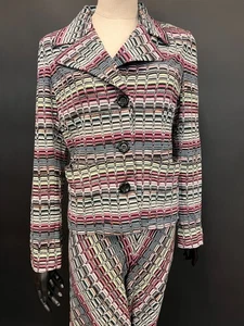 Missoni Multicolor Chevron Knit Jacket & Wide-Leg Pants Set – Made in Italy - Picture 1 of 18