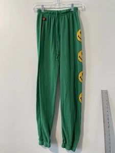 Aviator Nation Pants Womens XSmall Green Sweatpants Joggers Smiley - Picture 1 of 5