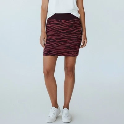 Falda suéter elástica a rayas Derek Heart para mujer talla grande púrpura rosa Foto 1 de 4