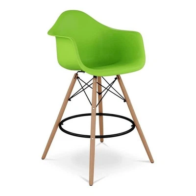 Pemberly Row Contemporary 28" Plastic Counter Stool with Arms in Green - Image 1 of 4